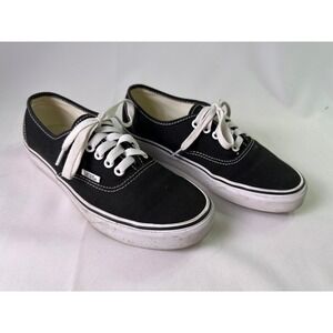 Vans Authentic Black Canvas Skate Shoes Low Top Women 8 Men 6.5 Classic Sneakers